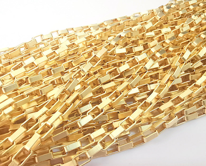 Rectangle Gold Plated Box Shape Large Chain 1 Meter - 3.3 Feet  (8.7x5 mm)  G21672