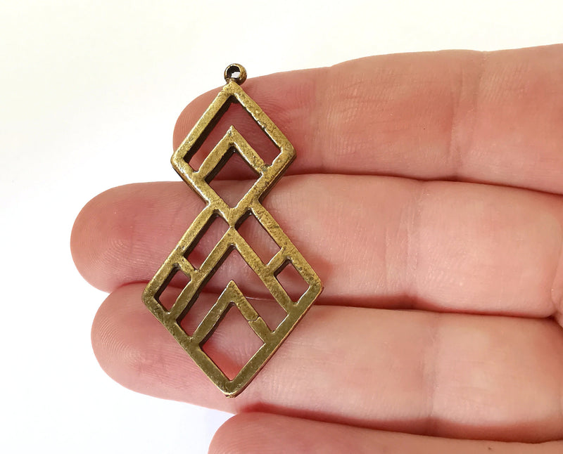 2 Antique Bronze Charms Antique Bronze Plated Charms (51x26mm)  G21503