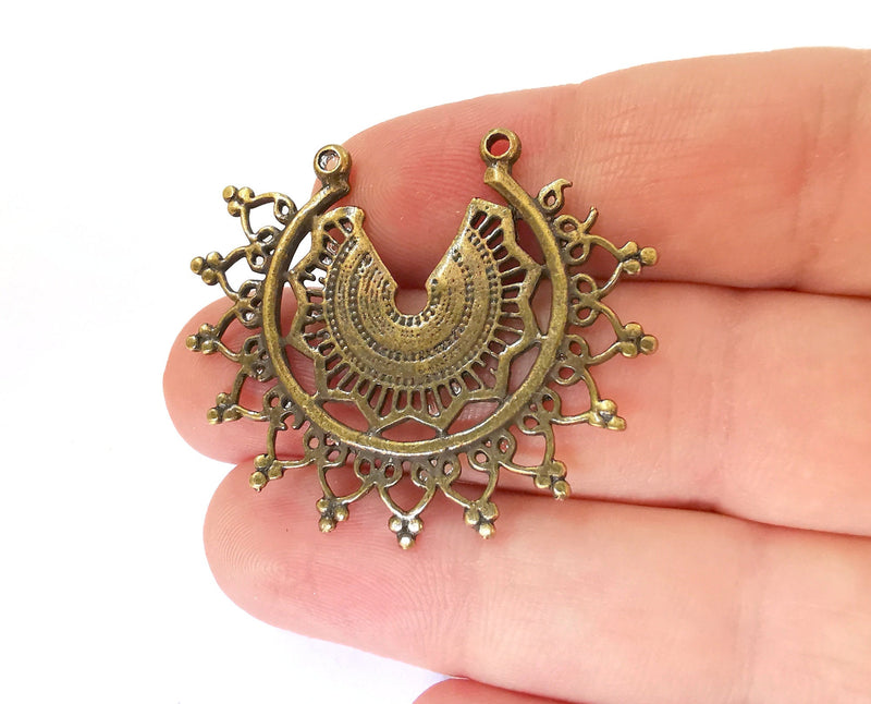 2 Antique Bronze Charms Antique Bronze Plated Charms (43x37mm)  G27667