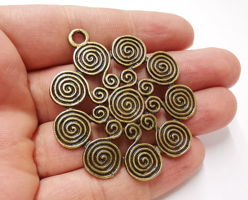 Spiral Charms Antique Bronze Plated Charms (59x52mm)  G21685