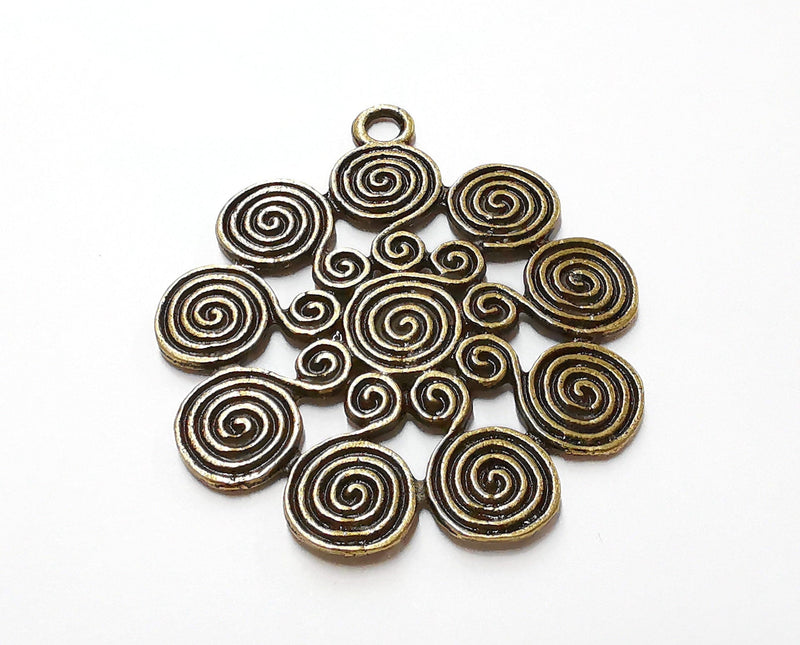 Spiral Charms Antique Bronze Plated Charms (59x52mm)  G21685