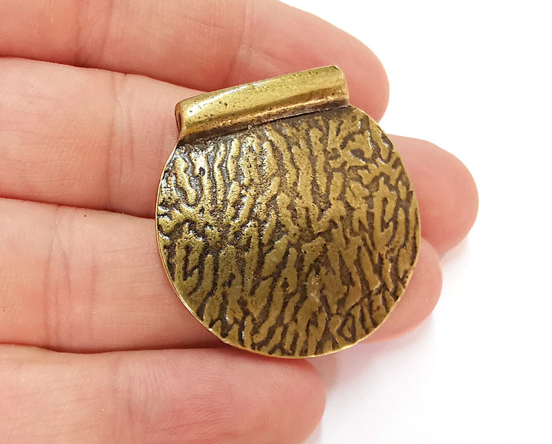 Curved Pendant Antique Bronze Plated Pendant (38x36mm)  G21697