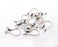 4 Oxidized Sterling Silver Earring Hook 4 Pcs (2 pairs) 925K Silver Earring Wire Findings (20mm) G30353
