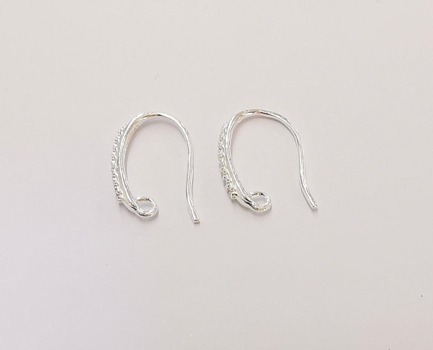 2 Sterling Silver Earring Hook 2 Pcs (1 pair) 925 Silver Earring Loop Findings Zircon Earring Hooks (18mm) G30105