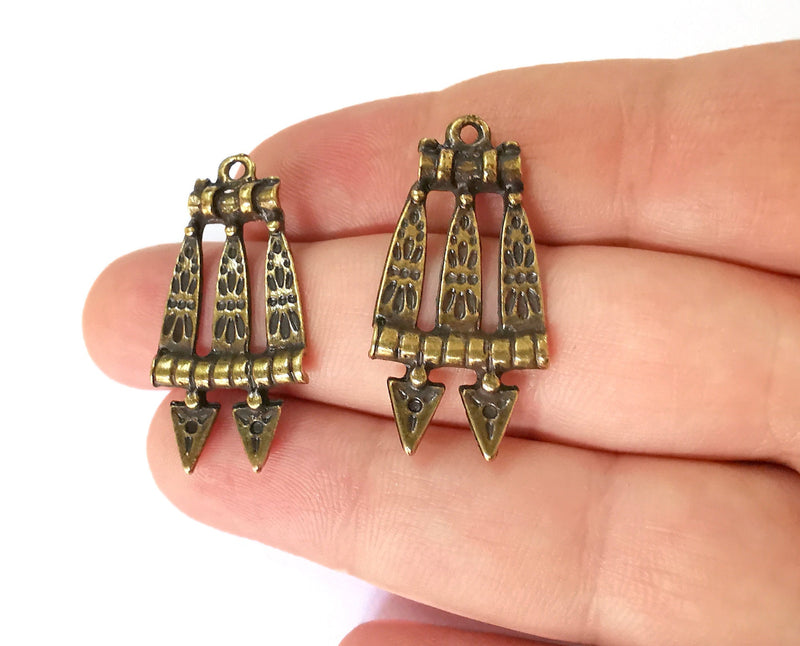 4 Antique Bronze Charm Antique Bronze Plated (36x18mm) G21512