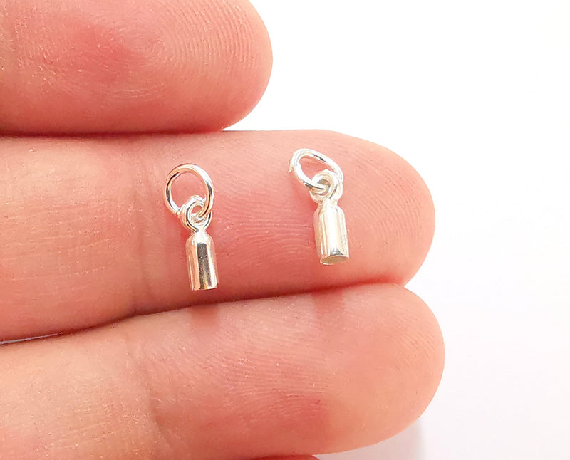 4 Sterling Silver Cord End Findings 925 Silver Findings 4 Pcs  G30015