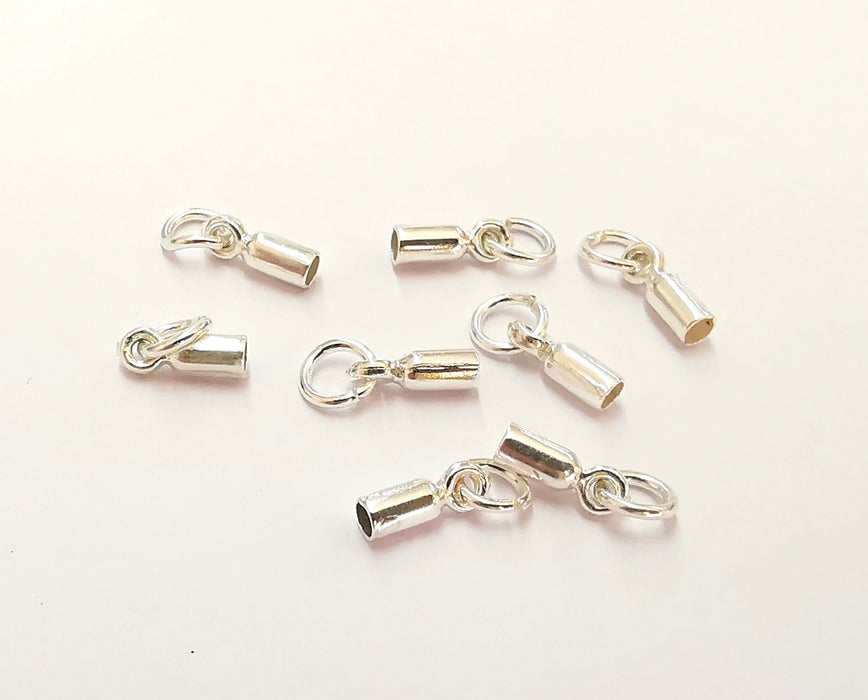 4 Sterling Silver Cord End Findings 925 Silver Findings 4 Pcs  G30015
