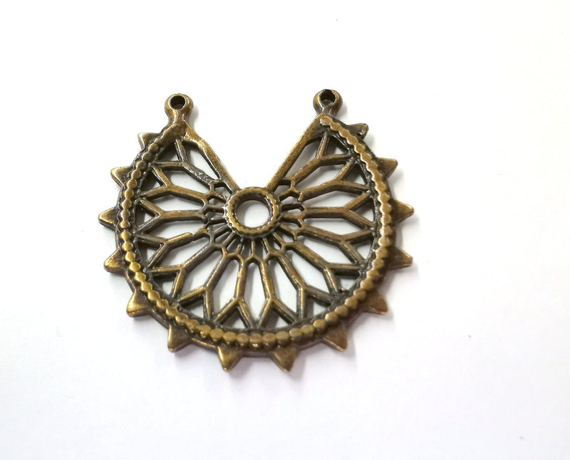 2 Antique Bronze Charms Antique Bronze Plated Charms (37x36mm)  G21517