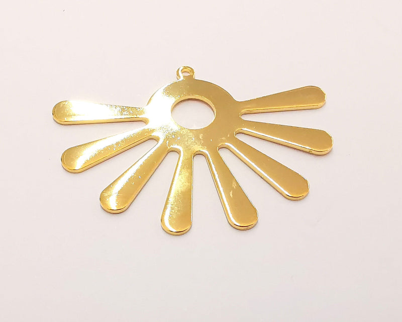 Sun Charms 24k Shiny Gold Plated Brass Charms , Nickel free and Lead free (43x32mm)  G21736