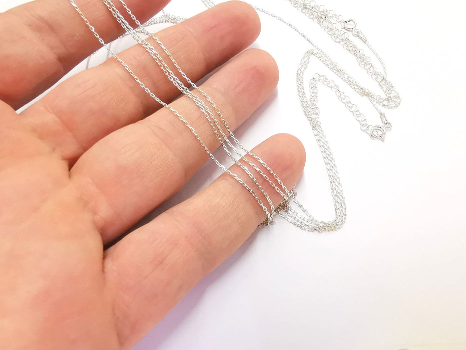 Sterling Silver Soldered Ready Chain 925 Silver Chain Findings (40cm+5cm, 15 inch+2 inch)  G30028