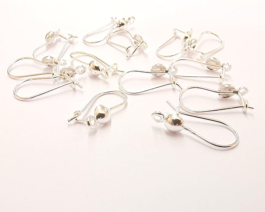 4 Sterling Silver Earring Hook 4 Pcs (2 pairs) 925 Silver Earring Wire Findings (20mm) G30071