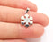 Sterling Silver Snowflake Pendant 925 Silver Charms , Snowflake Charms (21x14mm) EG21746