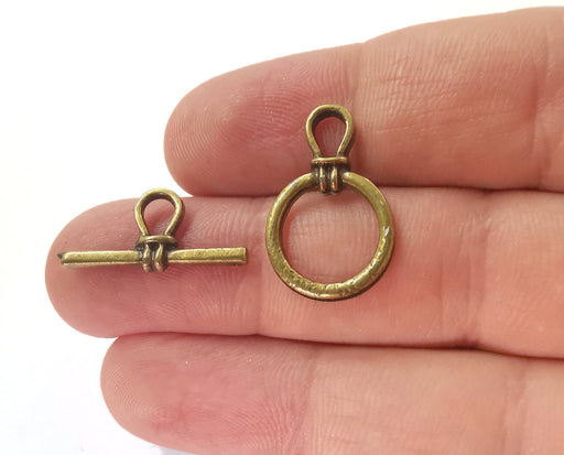 10 Toggle Clasps Antique Bronze Connector Antique Bronze Plated Clasp 22x10mm - 23x15mm  G21528