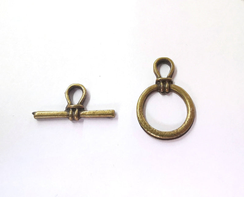 10 Toggle Clasps Antique Bronze Connector Antique Bronze Plated Clasp 22x10mm - 23x15mm  G21528