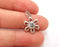 Sterling Silver Flower Pendant 925 Silver Charms , Flower Charms (24x14mm) EG21758