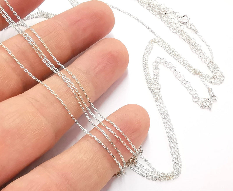 Sterling Silver Soldered Ready Chain 925 Silver Chain Findings (40cm+5cm, 15 inch+2 inch)  G30028