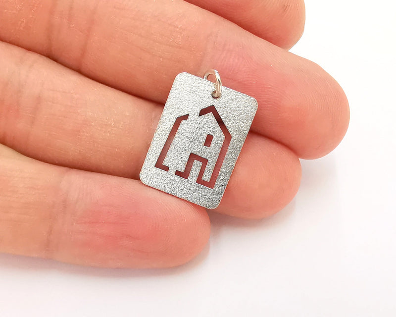 Sterling Silver House Charms 925 Silver Charms ,  Pendant (20x15mm) AG21775