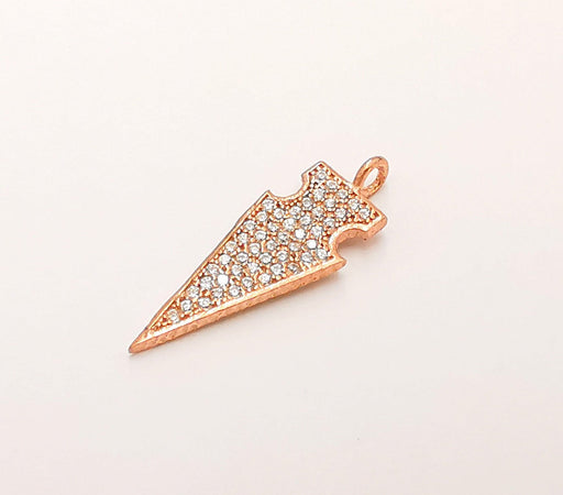 Sterling Silver Charms 925 Rose Gold Plated Silver Pendant  (23x8mm) AG21785