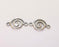 2 Sterling Silver Spiral Connector Charms 925 Silver Connector (16x9mm) G30032
