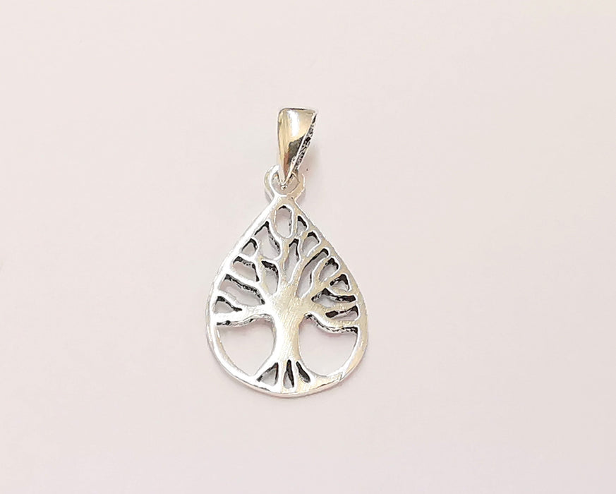 Sterling Silver Tree Pendant 925 Silver Pendant , Charms (18x11mm) AG21855