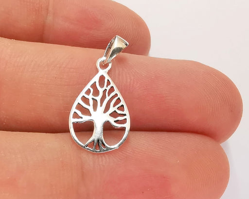 Sterling Silver Tree Pendant 925 Silver Pendant , Charms (18x11mm) AG21855