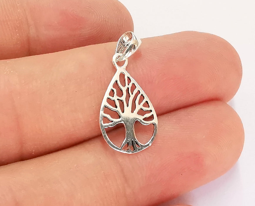 Sterling Silver Tree Pendant 925 Silver Pendant , Charms (18x11mm) AG21855