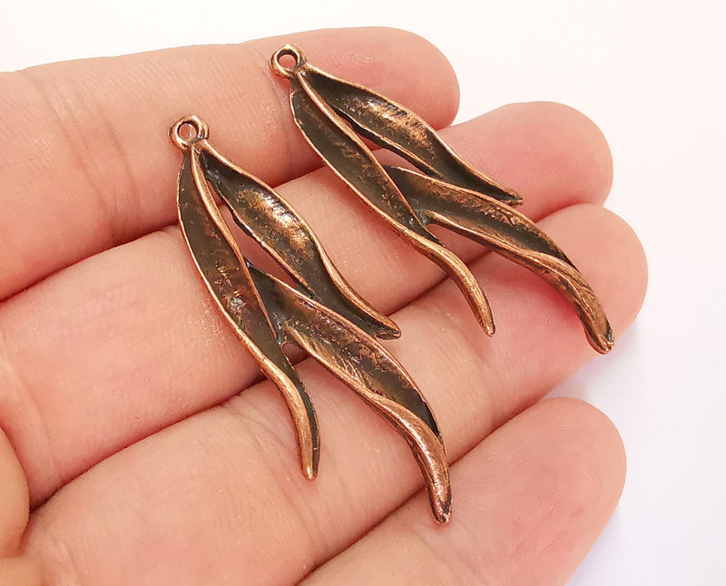 4 Leaf Charms Antique Copper Plated Charms (49x18mm) G24135