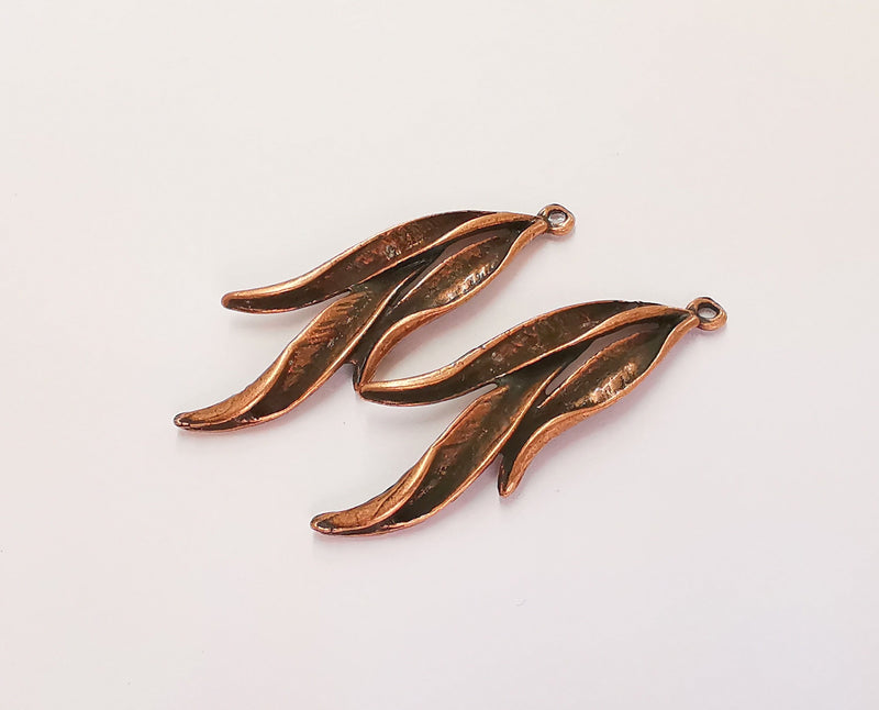 4 Leaf Charms Antique Copper Plated Charms (49x18mm) G24135