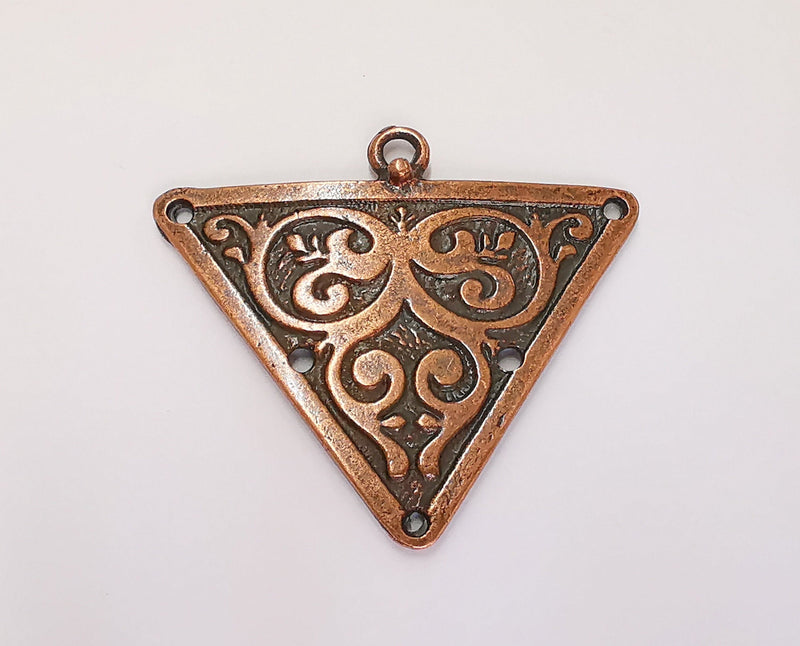 2 Triangle Charms Connector Antique Copper Plated Charms (46x40mm)  G21879