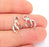 2 Sterling Silver Claw Charms 925 Silver Charms (16x10mm) OG21884