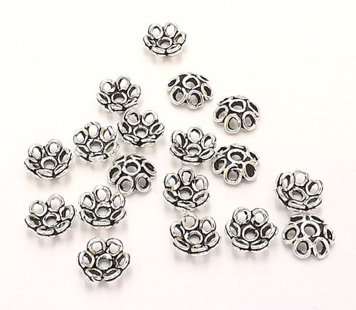 10 Sterling Silver Bead Caps Findings 20 Pcs 925 Silver Findings (5mm) G30169