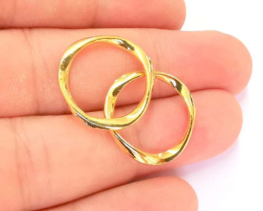 4 Circle Findings 24k Shiny Gold Circle Findings (21mm)  G21891