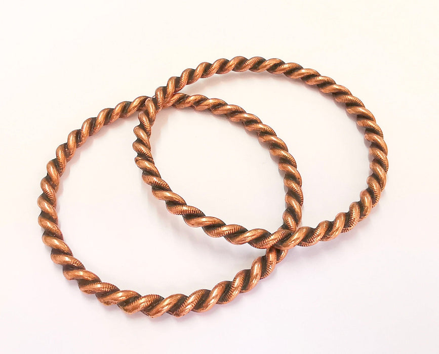 Twisted Circle Findings Antique Copper Plated Large Circle Findings (68mm)  G23233