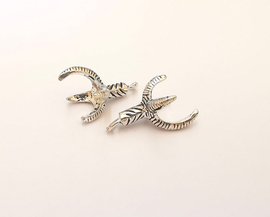 2 Sterling Silver Claw Charms 925 Silver Charms (22x15mm) OG21901