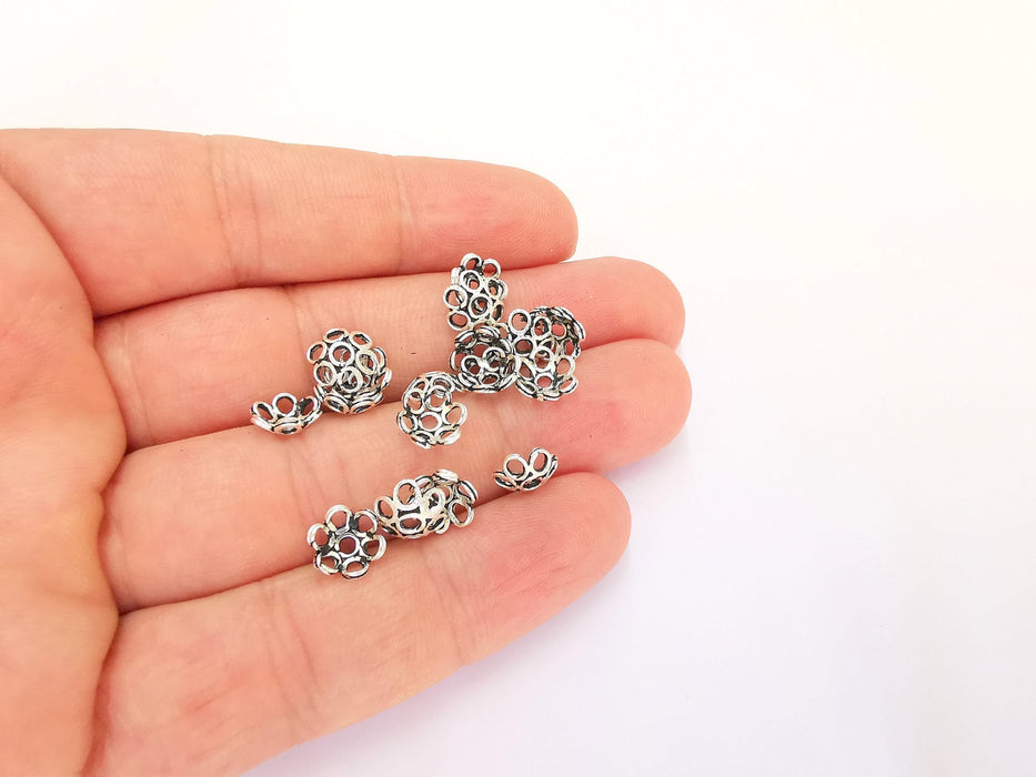 10 Sterling Silver Bead Caps Findings 10 Pcs 925 Silver Findings (8mm) OG21902