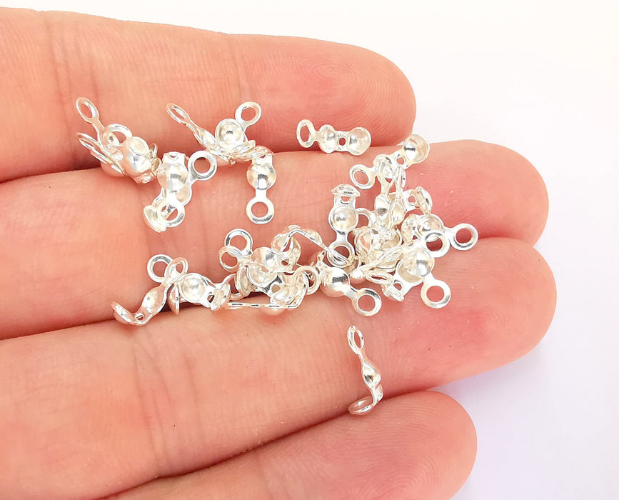 10 Sterling Silver Cord End Findings 925 Silver Findings 10 Pcs (13x4mm)  G30410