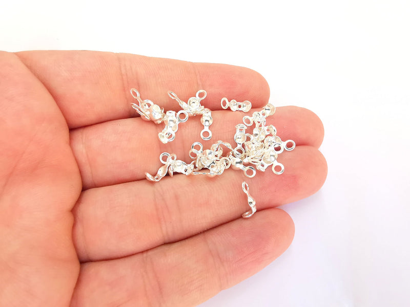 10 Sterling Silver Cord End Findings 925 Silver Findings 10 Pcs (13x4mm)  G30410