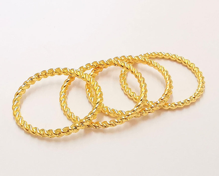 5 Twisted Circle Findings 24k Shiny Gold Circle Findings, Nickel free and Lead free (25 mm)  G21907