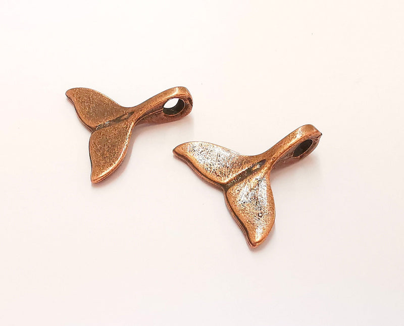 2 Fish Tail Charms Antique Copper Plated Charm (28x25mm)  G21909