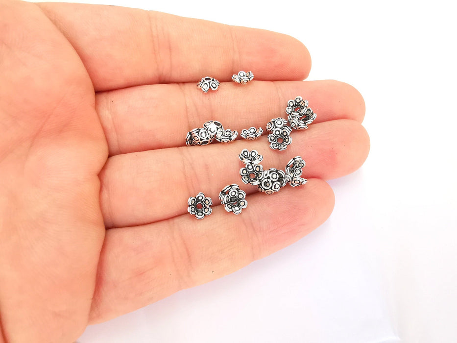 10 Sterling Silver Bead Caps Findings 10 Pcs 925 Silver Findings (6mm) OG21910