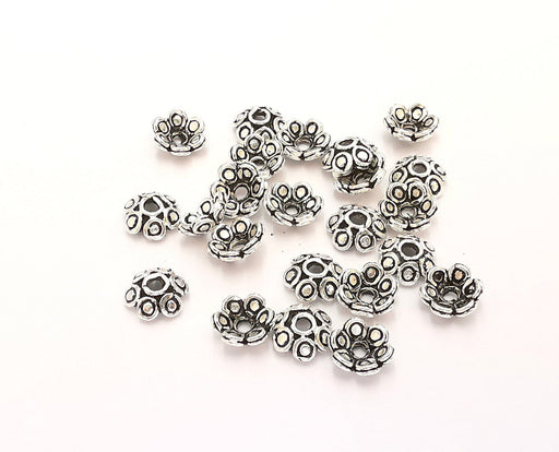 10 Sterling Silver Bead Caps Findings 10 Pcs 925 Silver Findings (6mm) OG21910