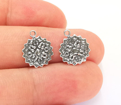 2 Sterling Silver Charms 925 Silver Charms (14x12mm) OG21918