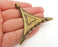 Triangle Pendant Connector Antique Bronze Plated Pendant (76mm)  G25143