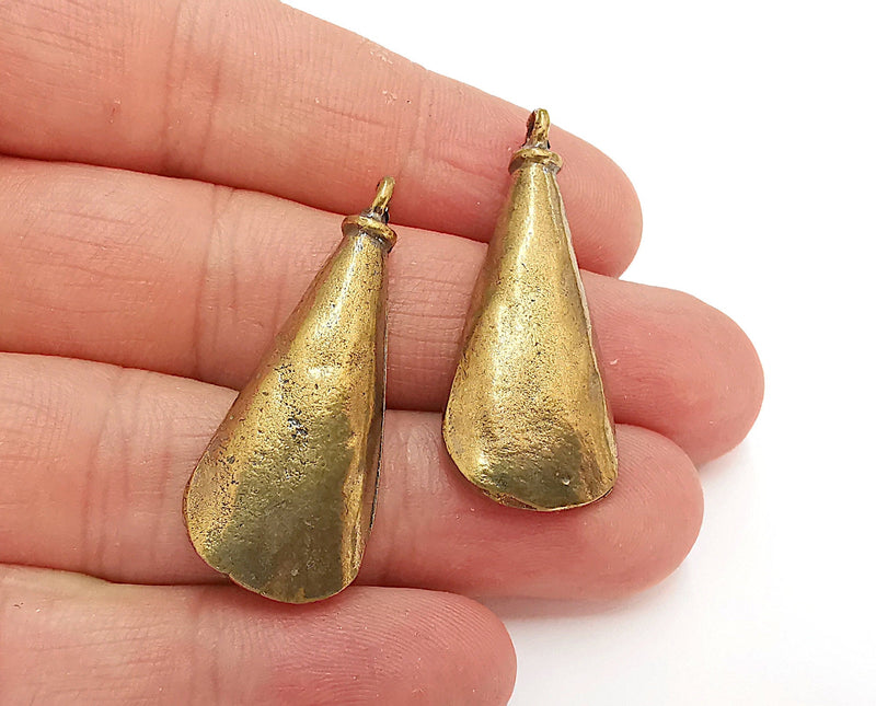 2 Antique Bronze Charms Antique Bronze Plated Charms (40x16mm)  G21589