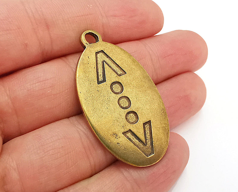 Antique Bronze Charms Double Sided (Same Shape) Antique Bronze Plated Charms (47x26mm)  G21594