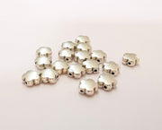 10 Silver Flower Beads ( Double Sided ) Antique Silver Plated Beads (8mm) G21927