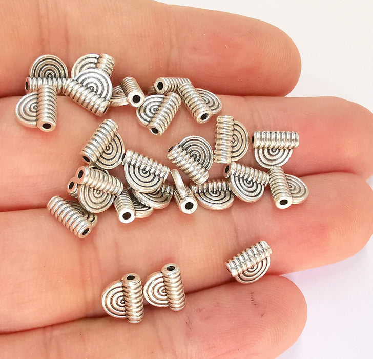 20 Antique Silver Charms Antique Silver Plated Beads Charms (8x7mm) G21924