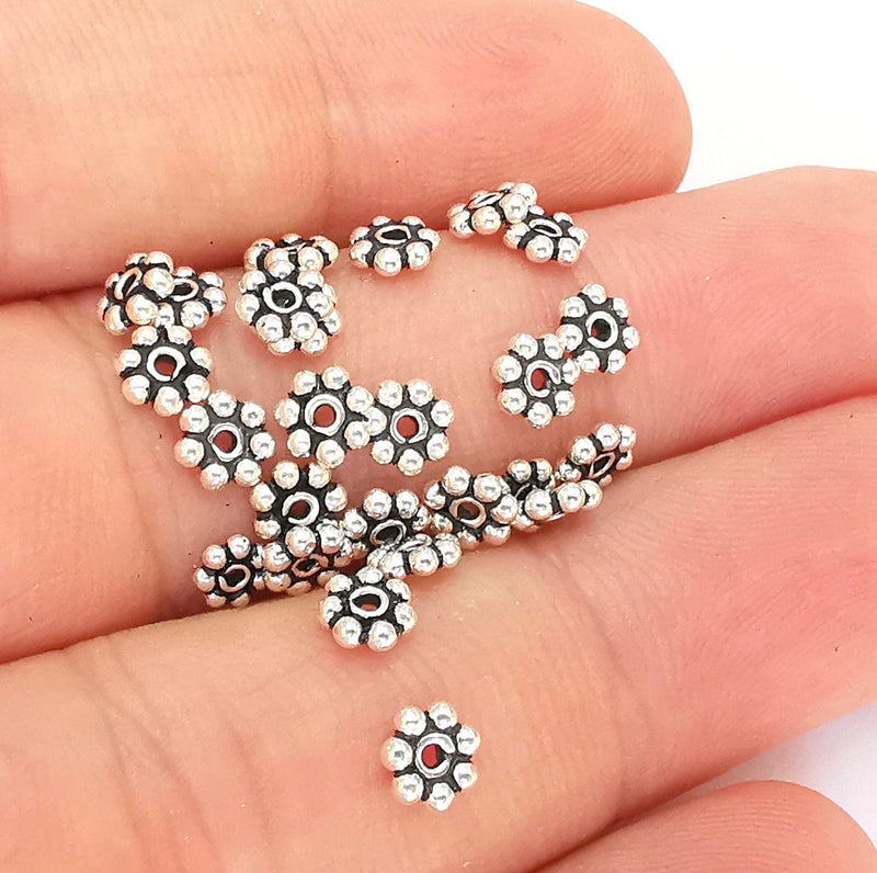 10 Sterling Silver Rondelle Bead Findings 10 Pcs 925 Silver Bead (5mm) OG21928
