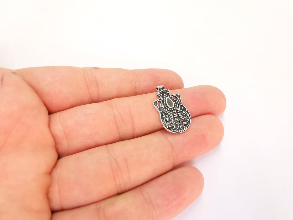 Sterling Silver Pendant 925 Antique Silver Pendant , Charms (23x14mm) EG21941