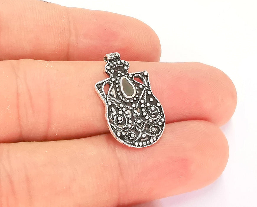 Sterling Silver Pendant 925 Antique Silver Pendant , Charms (23x14mm) EG21941